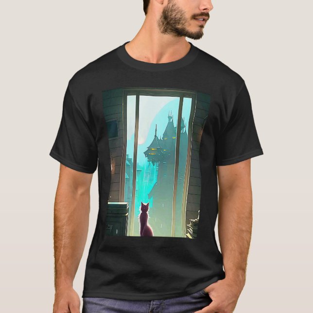 Camiseta Lo fi hip hop chillhop chill beats aesthetics cat  (Frente)