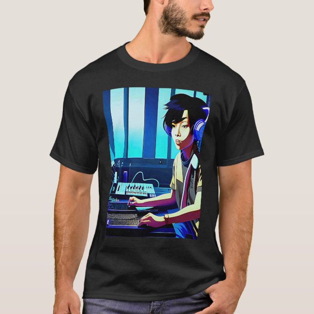 Camiseta Lo fi hip hop chillhop chill beats boy aesthetics  (Frente)
