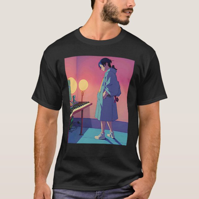 Camiseta Lo fi hip hop chillhop chill beats lofi aesthetics (Frente)