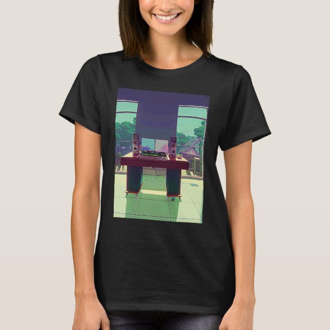 Camiseta Lo fi hip hop chillhop chill beats lofi aesthetics (Frente)
