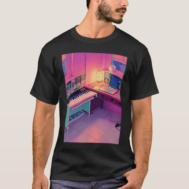 Camiseta Lo fi hip hop chillhop chill beats lofi aesthetics (Frente)