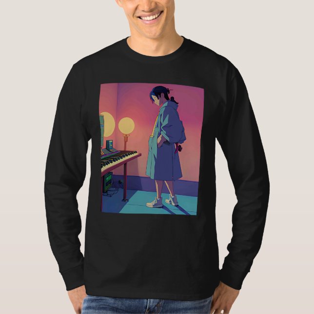 Camiseta Lo fi hip hop chillhop chill beats lofi aesthetics (Frente)