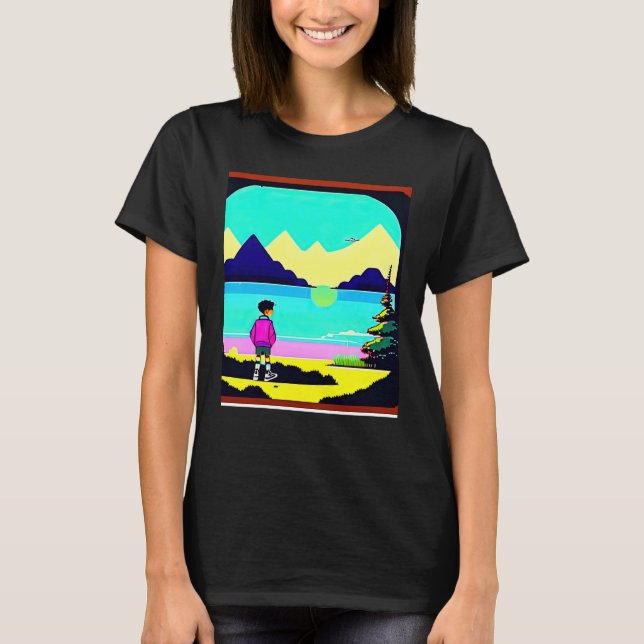 Camiseta Lo fi hip hop chillhop chill beats lofi aesthetics (Frente)