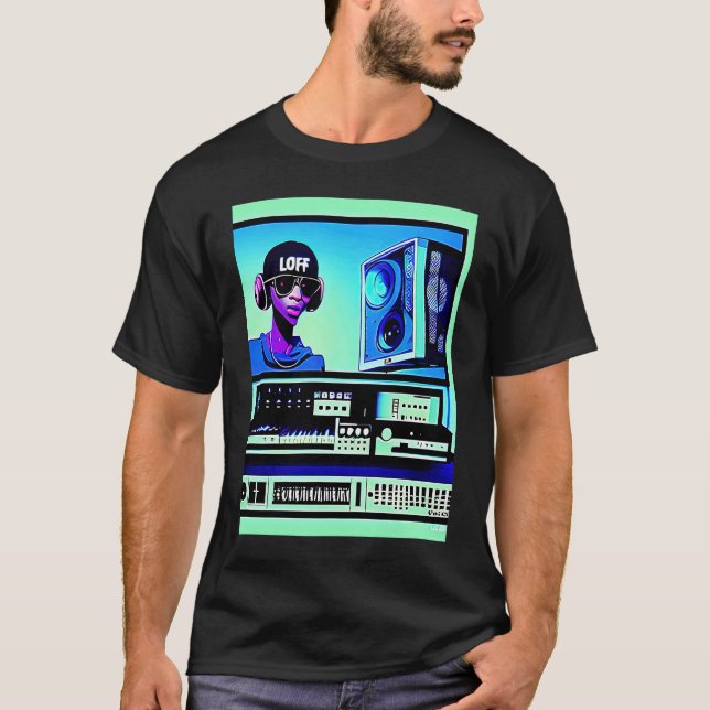 Camiseta Lo fi hip hop chillhop chill beats lofi aesthetics (Frente)
