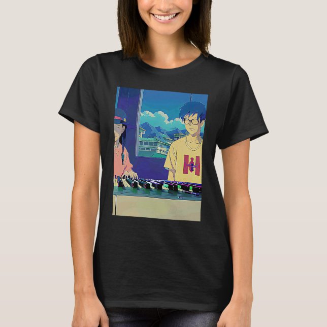 Camiseta Lo fi hip hop chillhop chill beats lofi aesthetics (Frente)