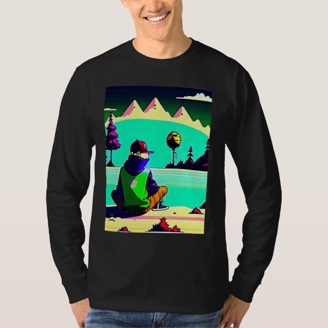 Camiseta Lo fi hip hop chillhop chill beats lofi aesthetics (Frente)