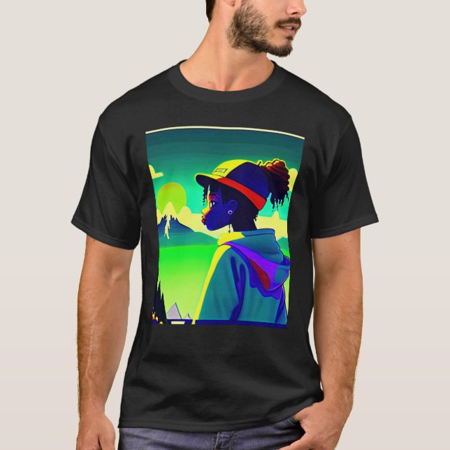 Camiseta Lo fi hip hop chillhop chill beats lofi aesthetics (Frente)