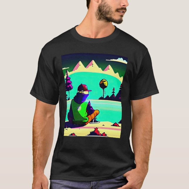 Camiseta Lo fi hip hop chillhop chill beats lofi aesthetics (Frente)