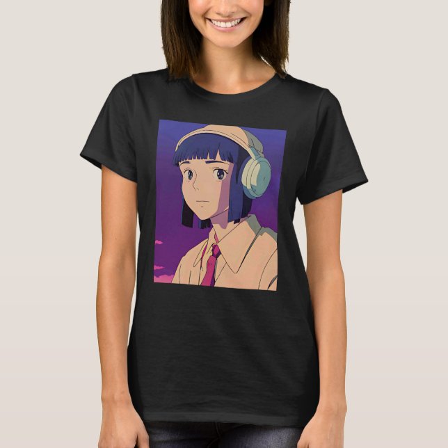 Camiseta Lo fi hip hop chillhop chill beats lofi aesthetics (Frente)