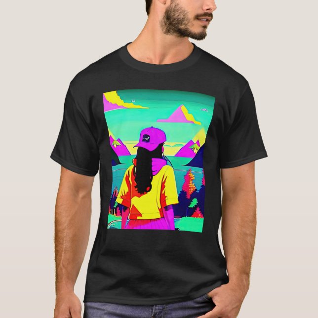 Camiseta Lo fi hip hop chillhop chill beats lofi aesthetics (Frente)