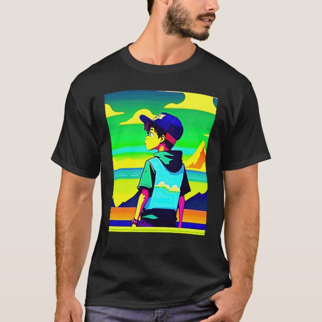 Camiseta Lo fi hip hop chillhop chill beats lofi aesthetics (Frente)