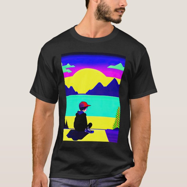 Camiseta Lo fi hip hop chillhop chill beats lofi aesthetics (Frente)