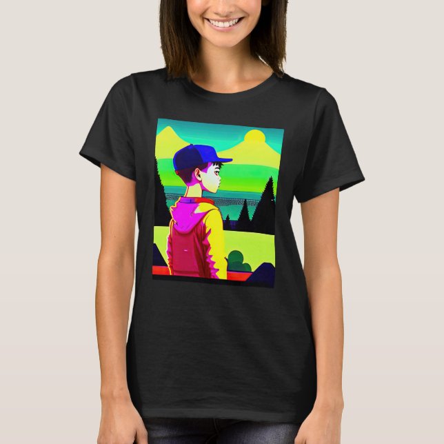 Camiseta Lo fi hip hop chillhop chill beats lofi aesthetics (Frente)