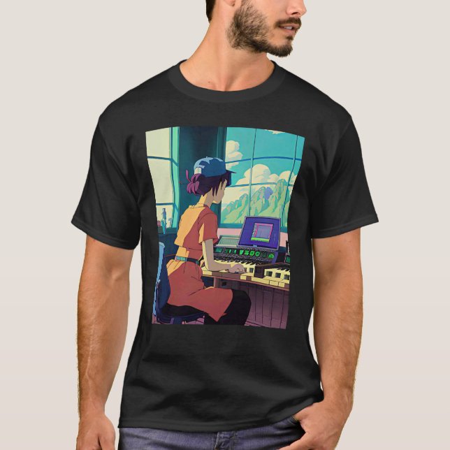 Camiseta Lo fi hip hop chillhop chill beats lofi aesthetics (Frente)