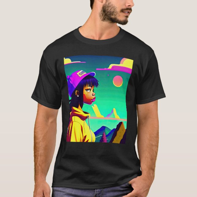 Camiseta Lo fi hip hop chillhop chill beats lofi aesthetics (Frente)