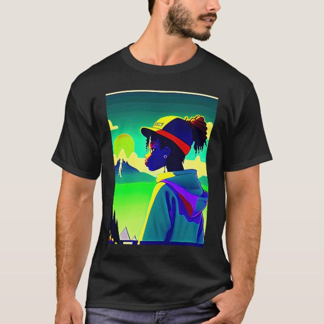Camiseta Lo fi hip hop chillhop chill beats lofi aesthetics (Frente)