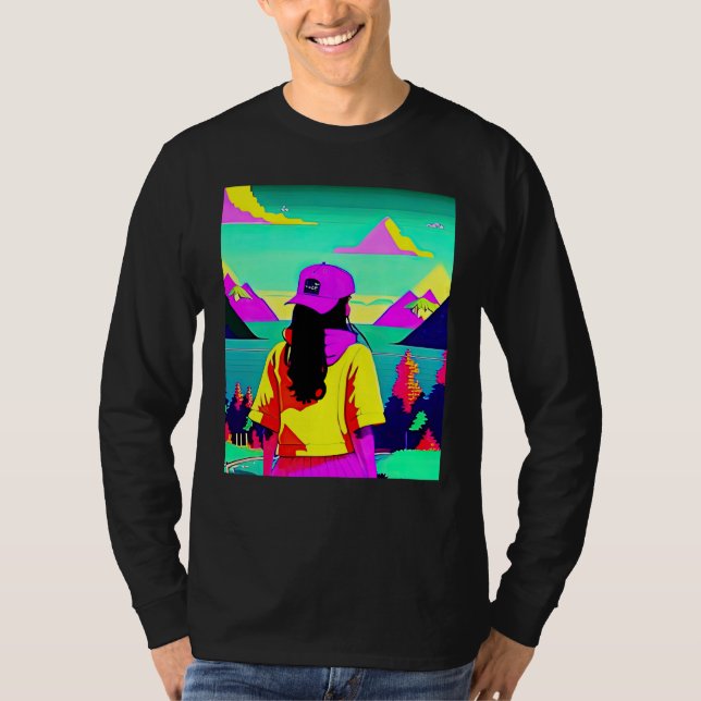 Camiseta Lo fi hip hop chillhop chill beats lofi aesthetics (Frente)