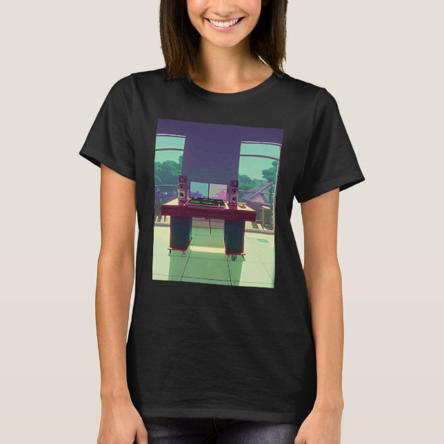 Camiseta Lo fi hip hop chillhop chill beats lofi aesthetics (Frente)