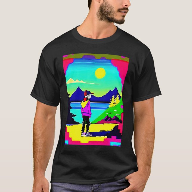 Camiseta Lo fi hip hop chillhop chill beats lofi aesthetics (Frente)