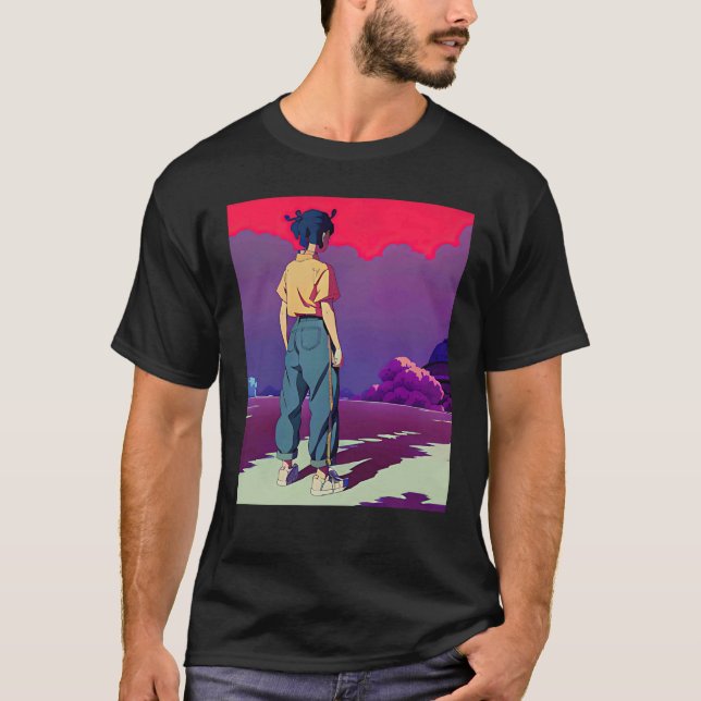 Camiseta Lo fi hip hop chillhop chill beats lofi aesthetics (Frente)