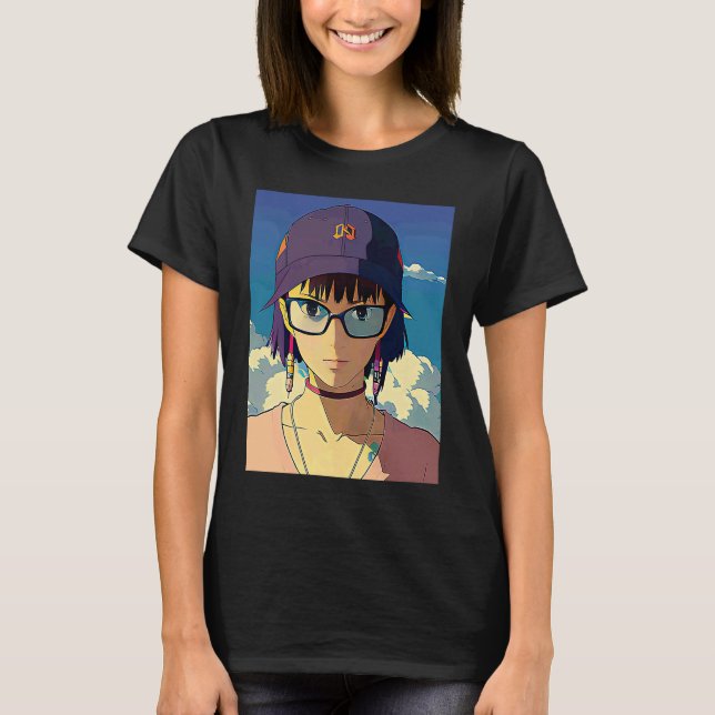Camiseta Lo fi hip hop chillhop chill beats lofi aesthetics (Frente)
