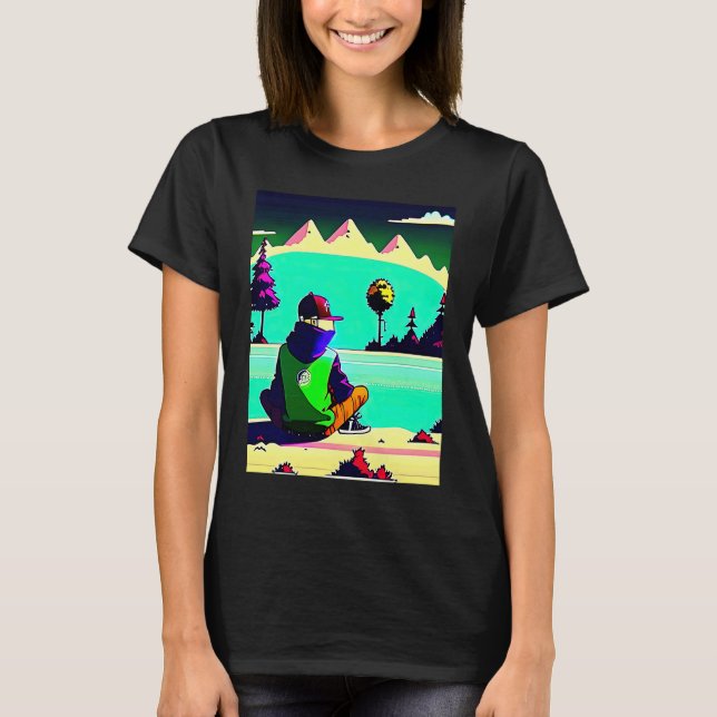 Camiseta Lo fi hip hop chillhop chill beats lofi aesthetics (Frente)