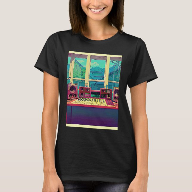 Camiseta Lo fi hip hop chillhop chill beats lofi aesthetics (Frente)
