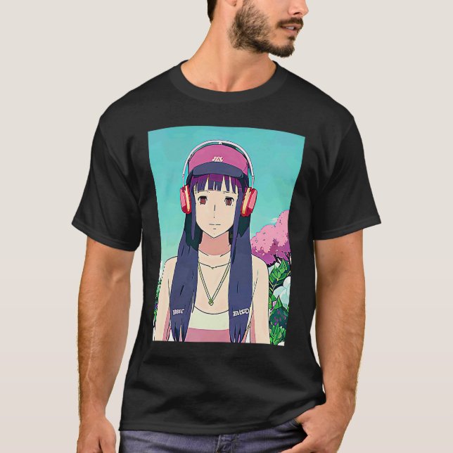 Camiseta Lo fi hip hop chillhop chill beats lofi aesthetics (Frente)