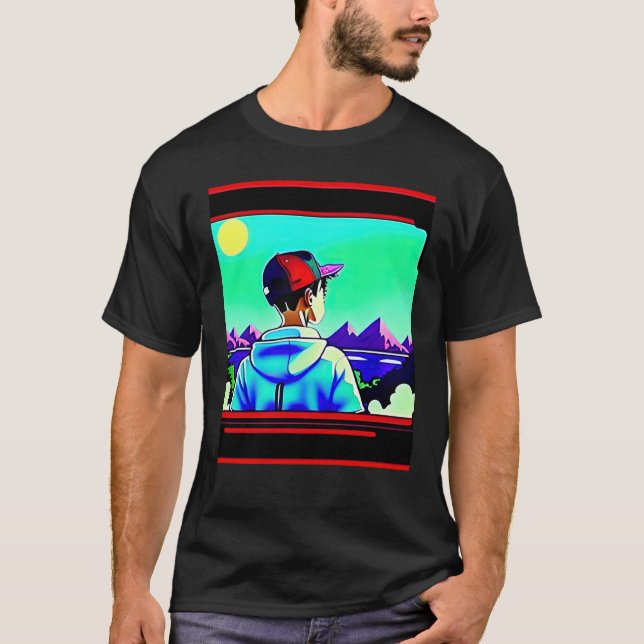 Camiseta Lo fi hip hop chillhop chill beats lofi aesthetics (Frente)