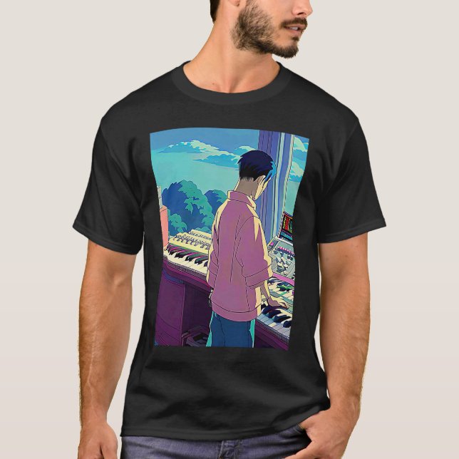 Camiseta Lo fi hip hop chillhop chill beats lofi aesthetics (Frente)