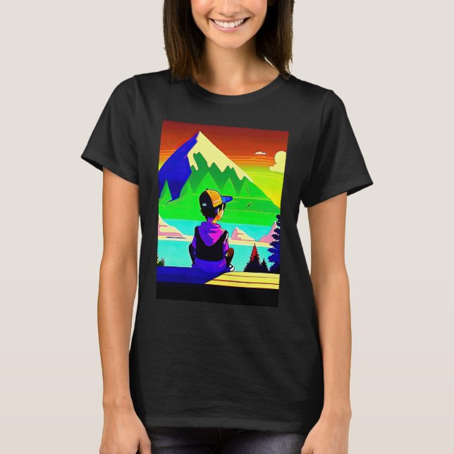 Camiseta Lo fi hip hop chillhop chill beats lofi aesthetics (Frente)