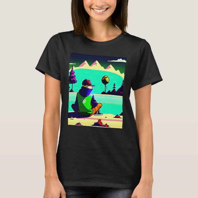 Camiseta Lo fi hip hop chillhop chill beats lofi aesthetics (Frente)