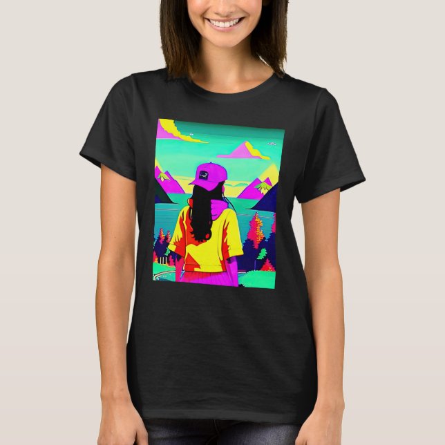 Camiseta Lo fi hip hop chillhop chill beats lofi aesthetics (Frente)
