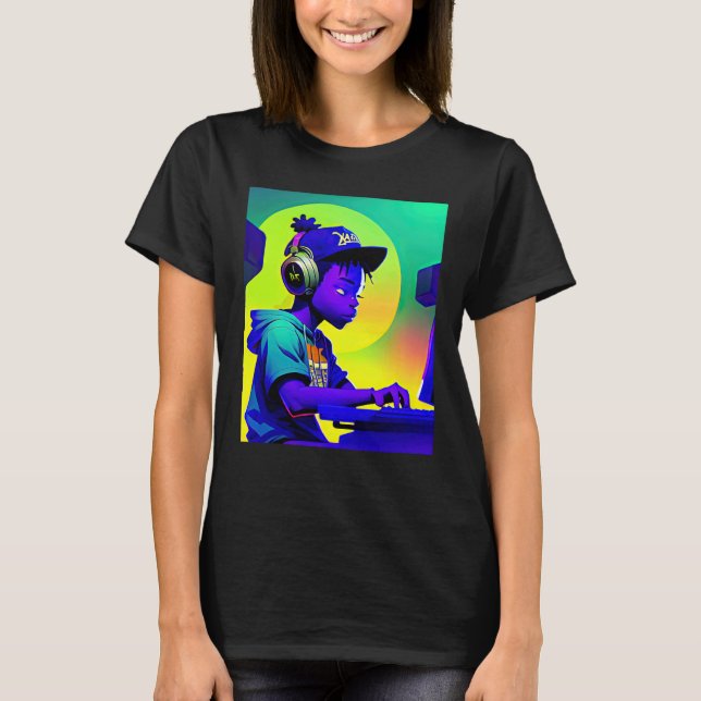 Camiseta Lo fi hip hop chillhop chill beats lofi aesthetics (Frente)