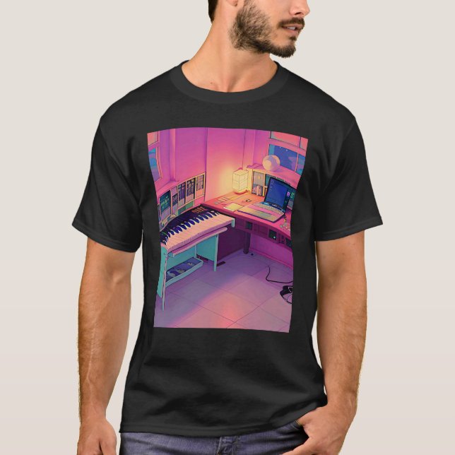 Camiseta Lo fi hip hop chillhop chill beats lofi aesthetics (Frente)