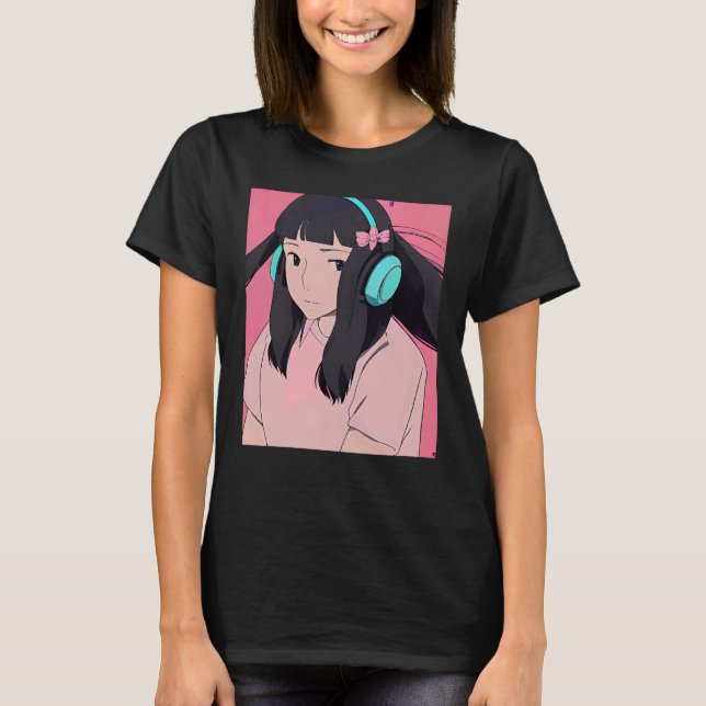 Camiseta Lo fi hip hop chillhop chill beats lofi aesthetics (Frente)