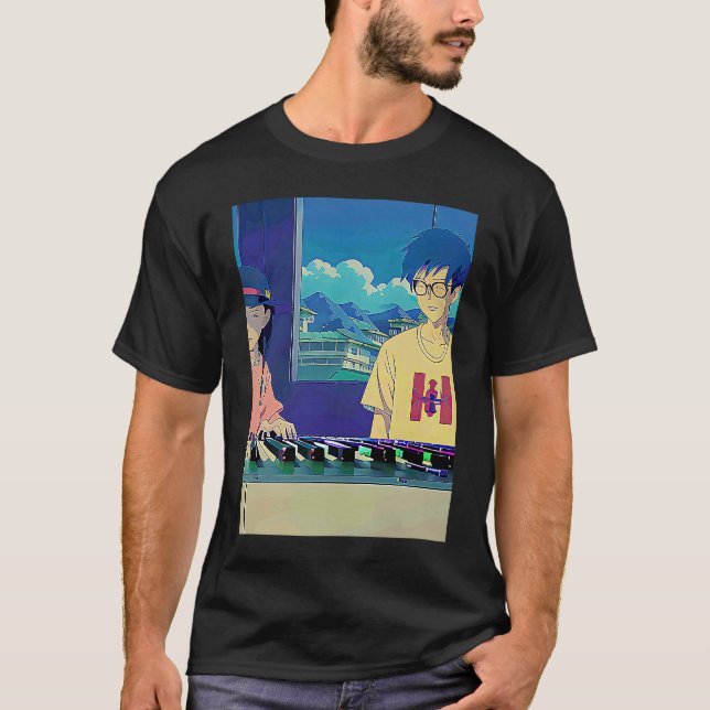 Camiseta Lo fi hip hop chillhop chill beats lofi aesthetics (Frente)