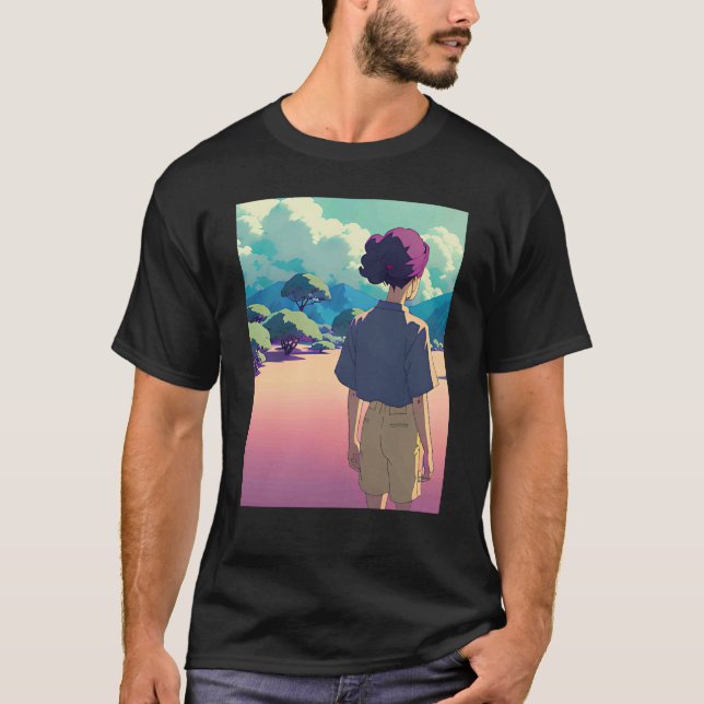 Camiseta Lo fi hip hop chillhop chill beats lofi aesthetics (Frente)