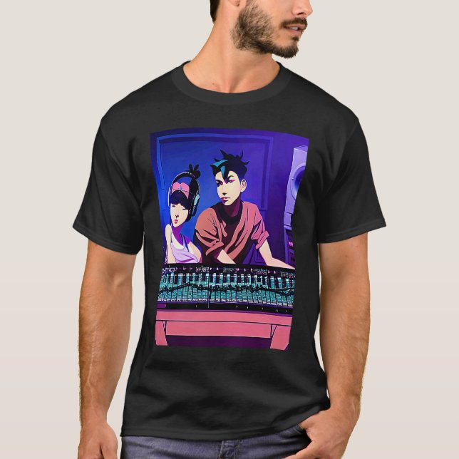 Camiseta Lo fi hip hop chillhop chill beats studio aestheti (Frente)