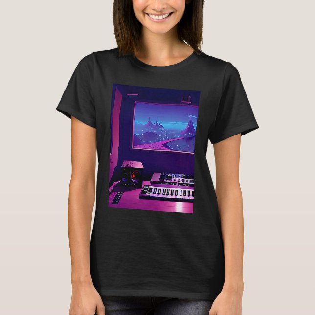 Camiseta Lo fi hip hop chillhop chill beats studio aestheti (Frente)