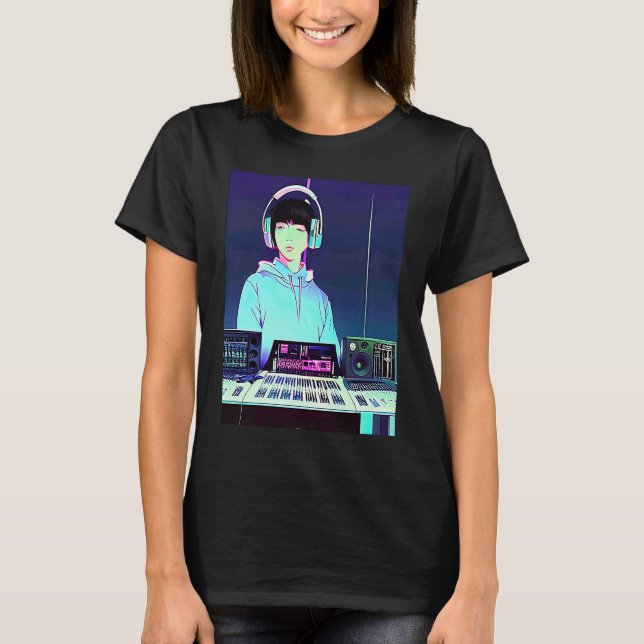 Camiseta Lo fi hip hop chillhop chill beats studio aestheti (Frente)