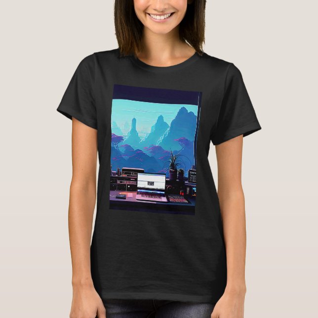 Camiseta Lo fi hip hop chillhop chill beats studio aestheti (Frente)