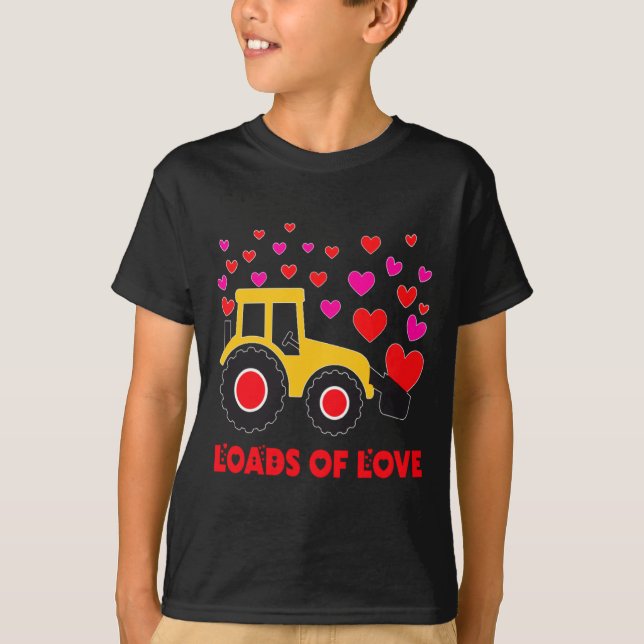 Camiseta Loads Of Love Toddler Tractor Valentines Day For K (Frente)