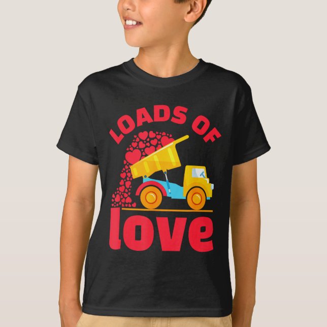 Camiseta Loads Of Love Truck Hearts Valentines Day Kids Tod (Frente)