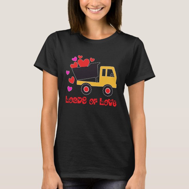 Camiseta Loads Of Love Valentines Day Cute V Day Cute Truck (Frente)