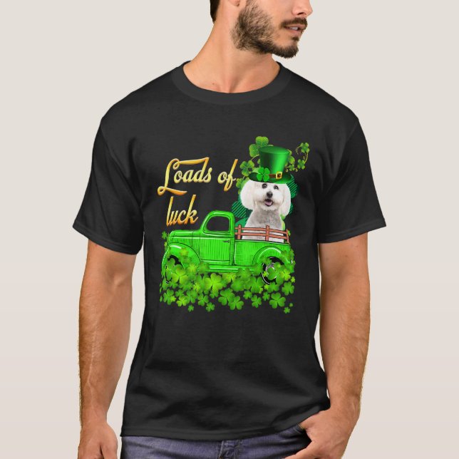 Camiseta Loads Of Luck Truck Bichon Frise St Patrick S Day (Frente)
