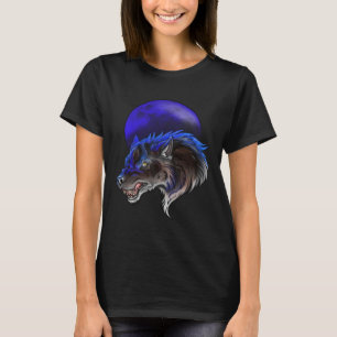 Camiseta Lobisomem Azul Equipe e Lua