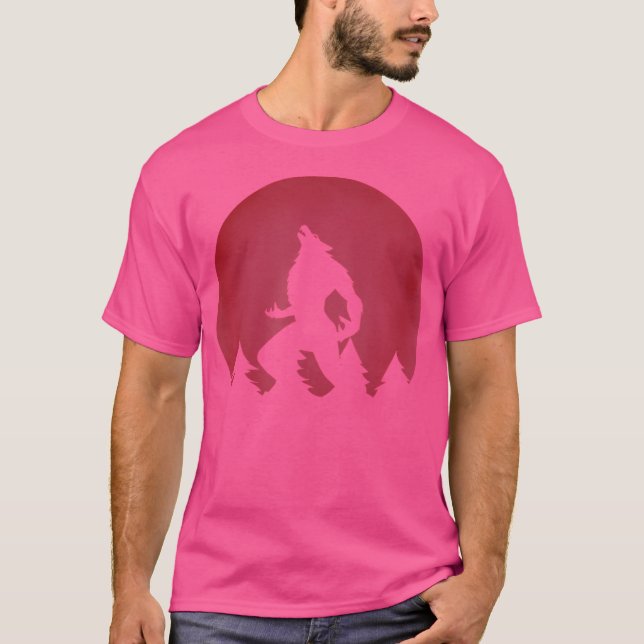 Camiseta Lobisomem, Lobo Vermelho, Lua Cheia Meninas (Frente)
