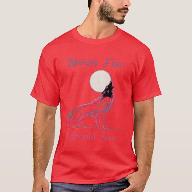 Camiseta Lobisomem Neon engraçado (Frente)