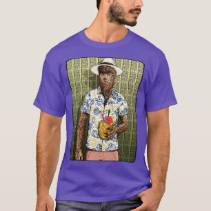 Camiseta Lobisomem Tiki com esse pano de fundo